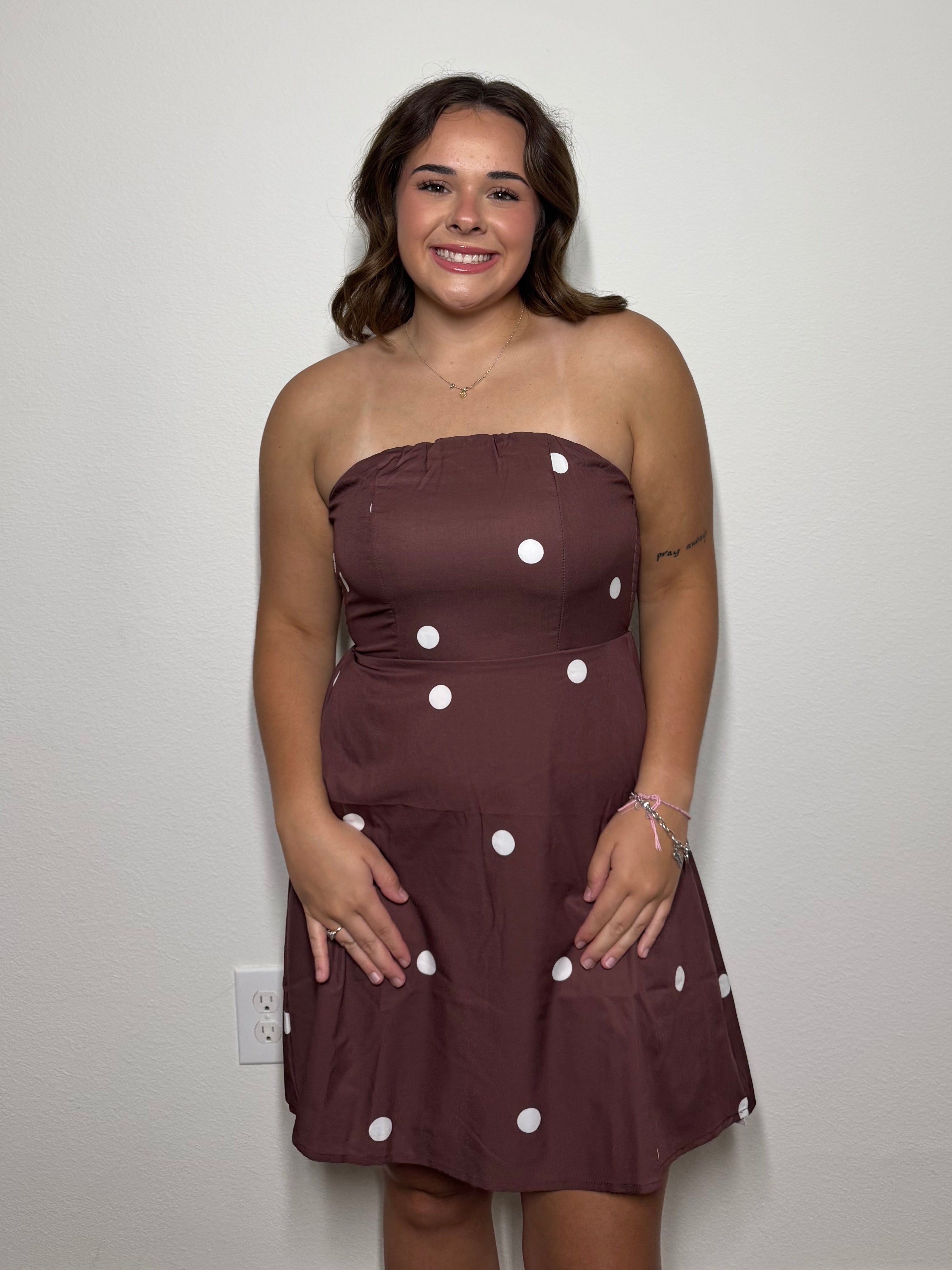 Mocha Dot Dress