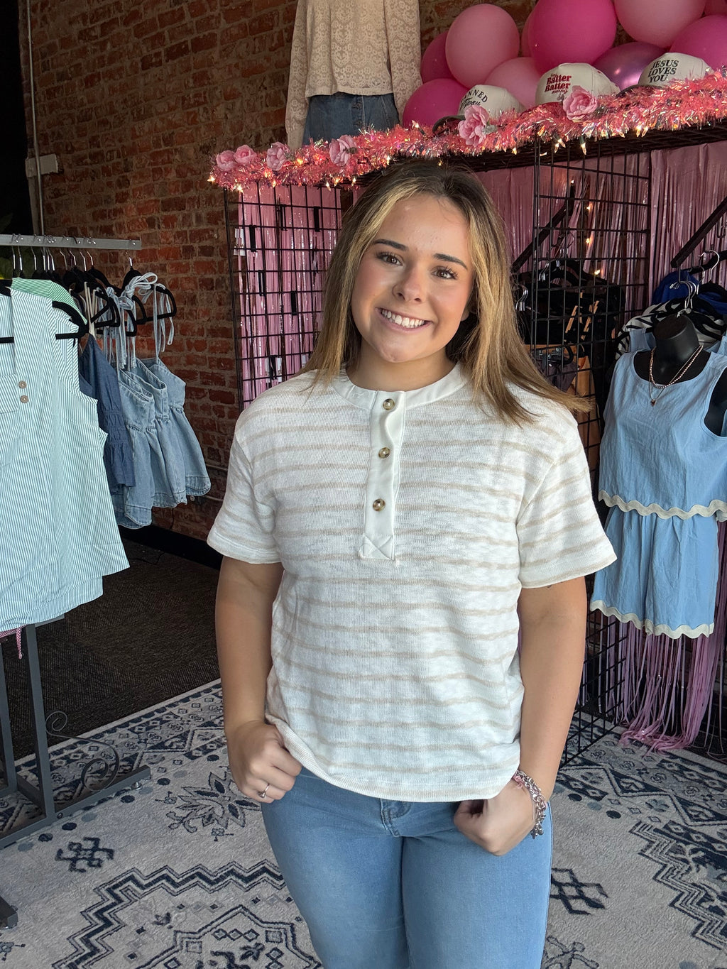 Oatmilk Stripe Top