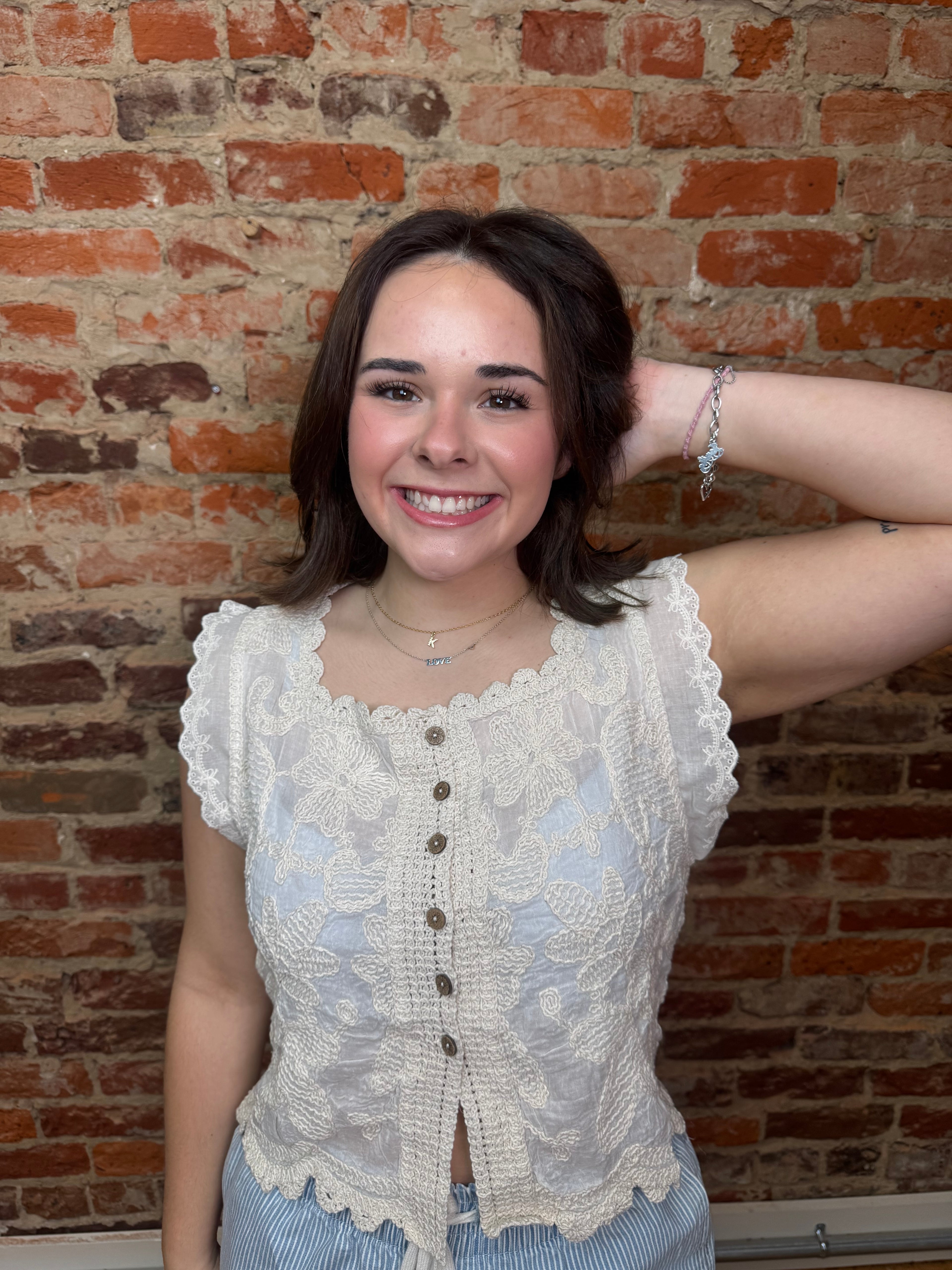 Ivory Bloom Top
