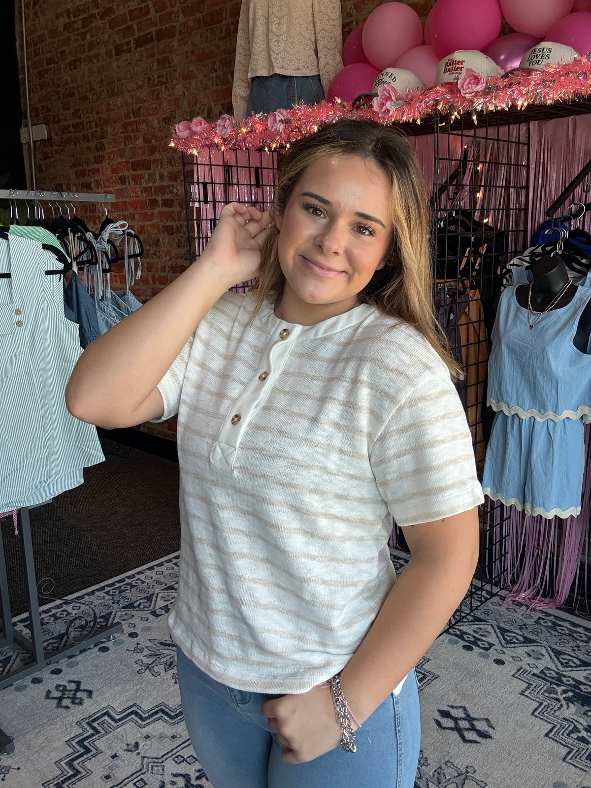Oatmilk Stripe Top