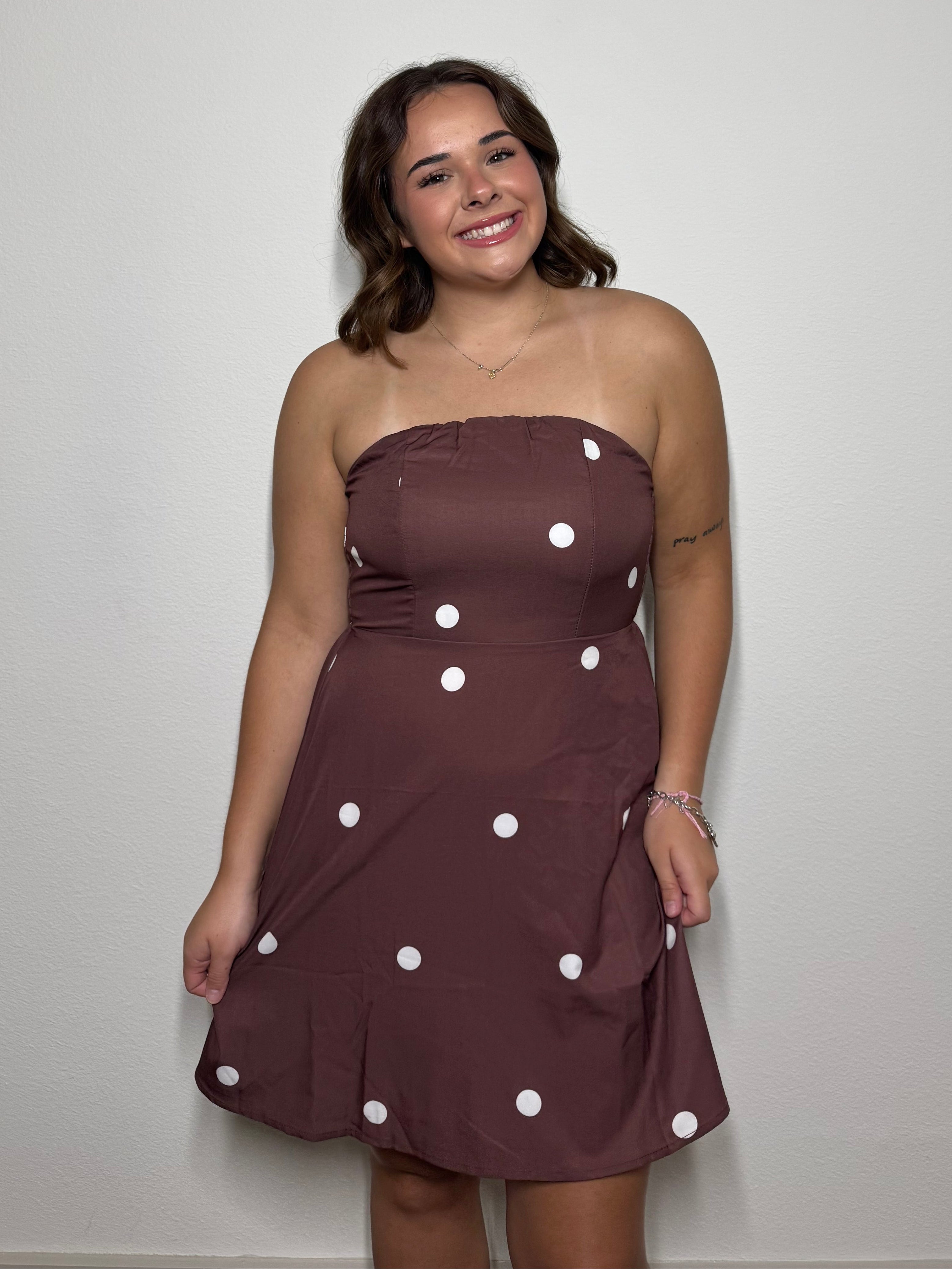 Mocha Dot Dress