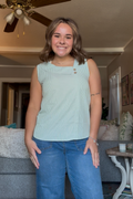 Sage Stripe Top